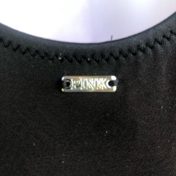 PINK by Victoria Secret black lace front one piece swimsuit size medium - Picture 5 of 6